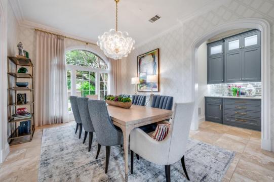 dining room with tile flooring