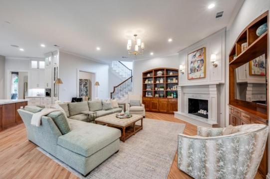 living room with wooden floor