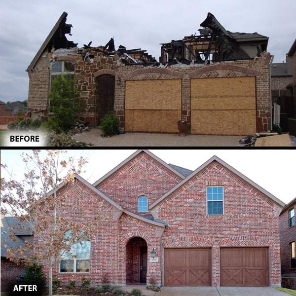 Before and After of a Home Insurance Restoration by DFW Improved