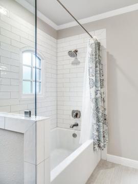 white tiles for shower area