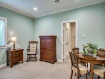 wooden cabinets and dining
