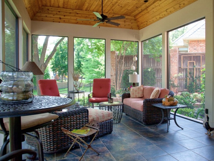 Screened Sunroom addition by DFW Improved