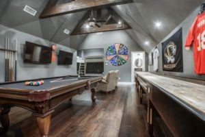 attic renovation - attic space converted into a game room