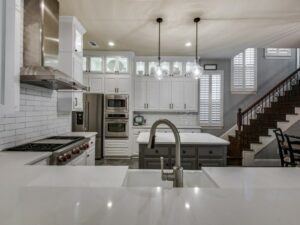 kitchen in lewisville texas including a kitchen bath family room and fireplace