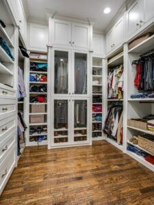 small spaces - custom closet with storage