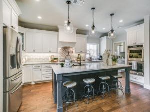 Home Remodeling - kitchen with navy blue island