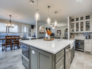 kitchen renovation - updated kitchen with large island and stainless steel appliances