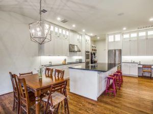 kitchen with updated lighting