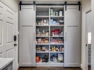 kitchen pantry - pantry with sliding barn doors